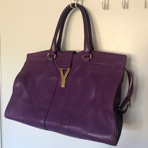 purple ysl purse